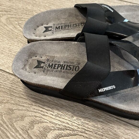 Mephisto Sandals Women's Helen Thong Black size 40 /10 US Slides - Picture 3 of 6